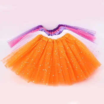  Детские балетные юбки с блестящими пайетками для девочек, эластичное сетчатое платье-пачка