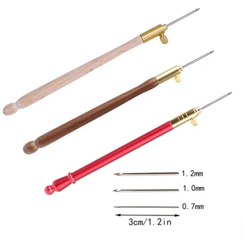  1 комплект Швейных инструментов DIY Craft Деревянная ручка Тамбурный крючок для вязания крючком с 3 Иглами Французский обруч для вышивания бисером