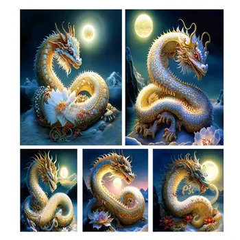  2023 Новое поступление Алмазная мозаика Дракон В китайском стиле, Алмазная живопись, Фантазийные животные, Набор 