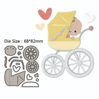 Детская коляска для резки металла Слоистой штамповкой, альбом для вырезок, Украшение для фотоальбома DIY Card Craft 2023 new