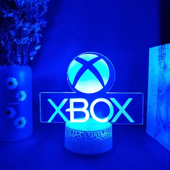  Значок игры Xbox, 3D акриловая иллюзионная лампа, настройка рабочего стола в игровой комнате, настройка светодиодного датчика, оформление игровой комнаты для смены цвета.
