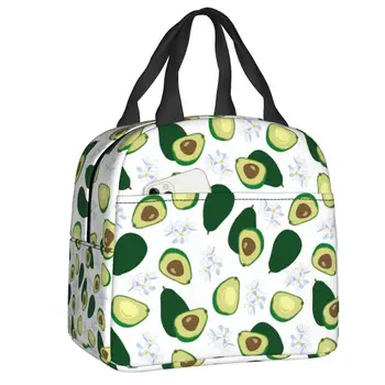  Милая сумка для ланча с фруктовым веганским рисунком авокадо, утепленная Сумка для ланча для женщин, портативный кулер, термальная коробка для бенто, Сумки для еды для школьников, детей.