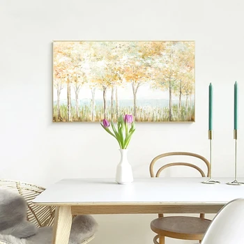  Пейзаж ХУАКАН, Ручная роспись золотым деревом на холсте, Картина маслом ручной работы, настенное художественное изображение, украшение дома для гостиной
