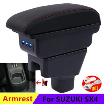  Автомобильный подлокотник для SUZUKI SX4, Центральный ящик для хранения, Модернизация интерьера, зарядка через USB, Автомобильные Аксессуары
