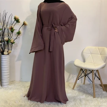  Мусульманская мода Дубай Абайя Длинные Платья-Хиджаб с Поясом Исламская Одежда Абайи Африканские Платья для Женщин Кафтан Халат Мусульмане