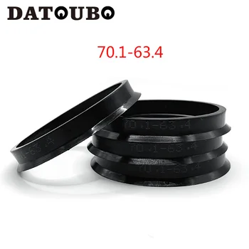  DATOUBO 4 шт. черное пластиковое автомобильное колесо 70,1 - 63,4 мм; Кольца ступицы 70,1 - 63,4 мм с центрическими кольцами. OD = 70,1 мм, ID 63,4 мм.
