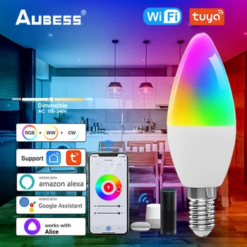  Канделябровая лампа с таймером Alexa Google Home Alice Tuya Smart Lamp мощностью 5 Вт с регулируемой яркостью Wifi Smart Light Bulb Голосовое управление