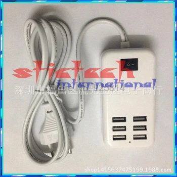  dhl или ems 200шт Новый Портативный 6-портовый USB-концентратор Настенное Зарядное Устройство для путешествий EU Plug AC Adapter 5V 30W 1.5M Worldwide Store