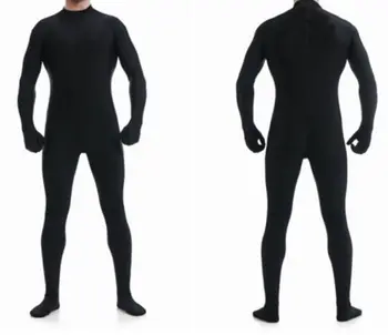 Оригинальный черный костюм Зентай без головы /Без головы, Маскарадное платье из спандекса, костюм Унисекс, боди с застежкой-молнией сзади