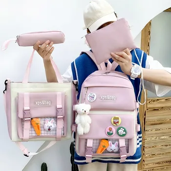  Новый школьный рюкзак для девочек-подростков, сумка с несколькими карманами, рюкзак Kawaii, женские сумки, милые школьные рюкзаки Mochila в стиле Харадзюку,