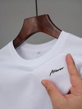  Высококачественная брендовая мужская футболка с коротким рукавом и круглым вырезом, летняя модная повседневная изысканная футболка с буквенным принтом, классный топ с ощущением комфорта