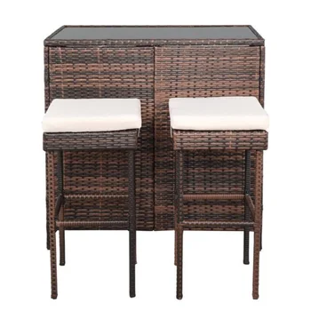  Барный столик и барный стул из трех предметов, коричневый градиент [на складе в США]