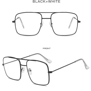  Европейские и американские Двухцветные Двухлучевые Металлические Солнцезащитные очки в крупной оправе Classic Simple Glasses окуляри сонцезахисі 2023 очки