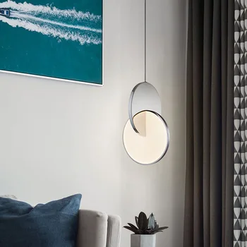  Современный светодиодный подвесной светильник Внутреннее освещение Геометрический Круг Домашний декор Подвесная лампа Прикроватная люстра для лестницы в гостиной