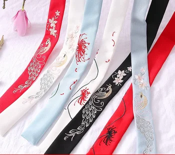  винтажная старинная вышивка ручной работы розовая/синяя повязка на голову Аксессуары для волос головные уборы для кимоно hanfu КОСПЛЕЙ