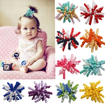  Резинки для волос для маленьких девочек, разноцветная лента в крупный рубчик, фигурные бантики с завязками Для детей, Детские резинки, головные уборы, подарки
