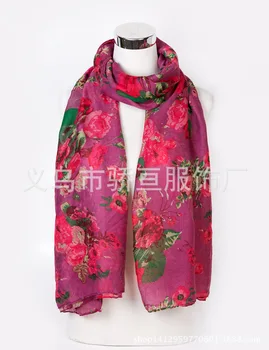  120 шт./лот, женская новая мода, весенний Шарф с большим цветочным принтом, Шаль из пашмины/шарфы