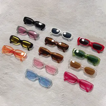  2023 Модный бренд, Винтажные Солнцезащитные очки в небольшой прямоугольной оправе UV400 Для женщин, Летние солнцезащитные очки в стиле ретро-панк, Квадратные очки