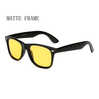  Поляризованные Мужские Женские солнцезащитные очки ночного видения с желтыми линзами, винтажные квадратные Мужские Женские солнцезащитные очки для мужчин высокого качества
