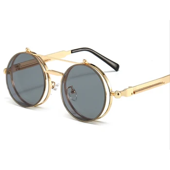  2023 винтажные классические металлические солнцезащитные очки в стиле раскладушки в круглой оправе, очки для защиты глаз uv400, бесплатная доставка