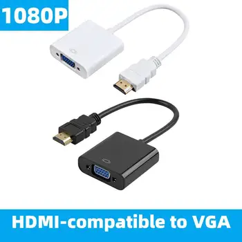  Цифро-аналоговый HDMI-совместимый Кабель-Адаптер для Преобразования Видео от Мужчины к Женщине VGA 1080P HDTV Монитор для Портативного ПК Проектор