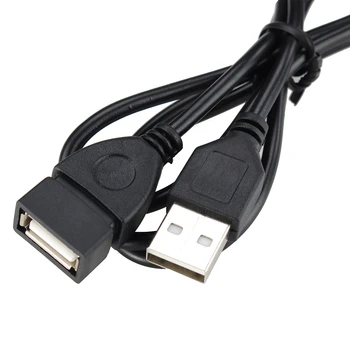  100шт 100см Черный удлинитель USB 2.0 A от мужчины к женщине Кабель для зарядки Шнурная линия