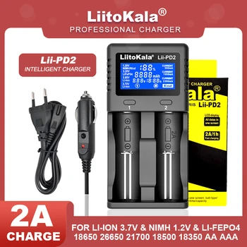  Liitokala Lii-PD2 Lii-PD4 Lii-402 3,2 В 3,7 В 3,8 В 1,2 В 25500 18650 18350 26650 20700 14500 Литий-ионный аккумулятор зарядное устройство