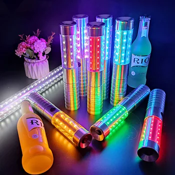  7-цветная светодиодная Стробоскопическая дубинка, Танцевальные мигающие палочки, Перезаряжаемый бар, Обслуживание бутылок шампанского, Бенгальские огни Для VIP-вечеринки в ночном клубе
