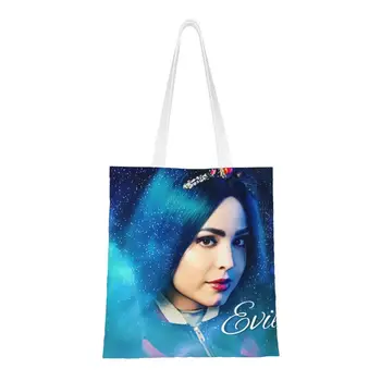  Изготовленные на заказ холщовые сумки для покупок Evie Blue Princess, женские сумки для покупок многоразового использования, сумки для покупок Descendants