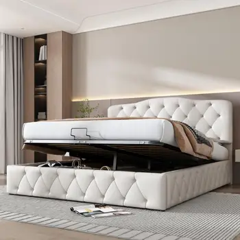  Детская односпальная кровать популярная спальная кровать из искусственной кожи кожаная кровать простая сборка прочная мебель для двуспальной кровати