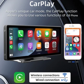  9,3-Дюймовый Автомобильный MP5-Плеер Портативный Автомобильный FM-Аудио Carplay Bluetooth Проводной Беспроводной CarPlay Android Auto Wired Mirror Link