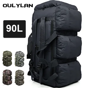  90-литровая мужская тактическая сумка для багажа, Альпинистские сумки повышенной емкости, Водонепроницаемый мужской военный рюкзак для путешествий на открытом воздухе, Сумка для кемпинга, палатка