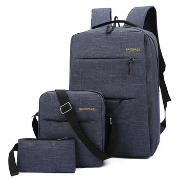  Комбинированный набор рюкзаков из 3 предметов, рюкзак для ноутбука, Водонепроницаемая деловая дорожная сумка с USB-портом для зарядки, рюкзак для компьютера для колледжа