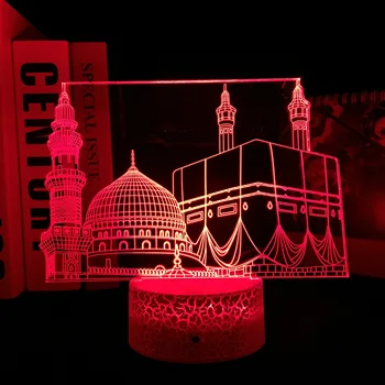  3D ночник для мусульманской мечети The Koran RGBw, меняющий цвета, классный подарок на Рамадан, Акриловый светодиодный ночник для домашнего декора, ночник