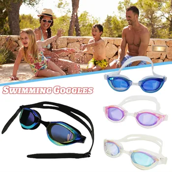  Детские очки для плавания Без протекания, защищающие от ударов, Прозрачные закаленные очки для плавания с широким обзором, эластичный ремешок, водонепроницаемые очки для плавания