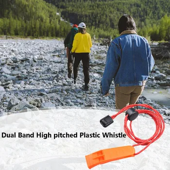  Свисток для кемпинга на открытом воздухе Пластиковое поле Двухдиапазонный Пластиковый Спортивный Спасательный Свисток Принадлежности для выживания Мини-Свисток