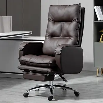  Дизайнерский диван-кресло для офиса Nordic Leather Lounge Современное кресло Компьютерное кресло с откидной спинкой Мобильная Мебель для спальни Fauteuil GXR34XP