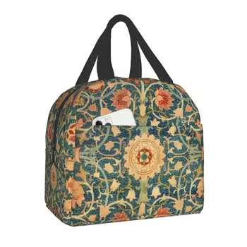 Женская сумка для ланча с ковровой изоляцией Holland Park William Morris с цветочным принтом, портативный термоохладитель Bento Box, детское школьное питание