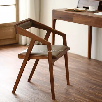  Роскошный Минималистский деревянный стул, Скандинавский акцент для гостиной, Дизайн макияжа, Стулья для столовой, Современная кухонная мебель Mueblesa для взрослых