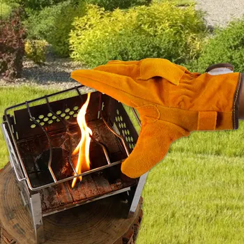  Перчатки для пикника, защищающие от ожогов, Устойчивые к кемпингу, барбекю, защитные перчатки для пикника на открытом воздухе, защищающие от ожогов, длинные перчатки