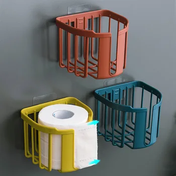  Держатель туалетной бумаги без перфорации, коробка для салфеток для ванной кухни, настенный самоклеящийся ящик для хранения, Аксессуары для ванной комнаты