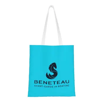  Модные Рыбацкие лодки с логотипом Beneau Yachts, классические сумки-тоут для покупок, многоразовая холщовая сумка для покупок из бакалеи на плечо