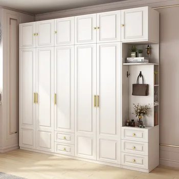  Современный скандинавский гардероб Простая экономичная Деревянная комната для сдачи в аренду Мебель для спальни Шкаф для одежды
