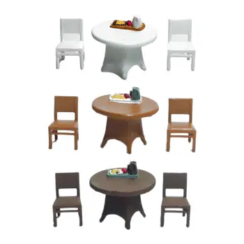  3x 1/64 Модель стола и стула Пляжные пейзажи Миниатюрные украшения из смолы