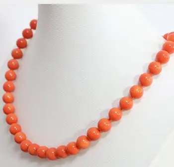  для женщин ювелирные изделия колье аниме драгоценный камень розовый оранжевый искусственный коралл круглые бусины подвески weidding вечерние подвески ожерелье