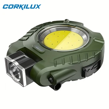  CORKILUX EDC Фонарик Мини-брелок Cob Light с зажимом для крышки Type-C Перезаряжаемая яркая лампа Рабочий свет для бега в кемпинге